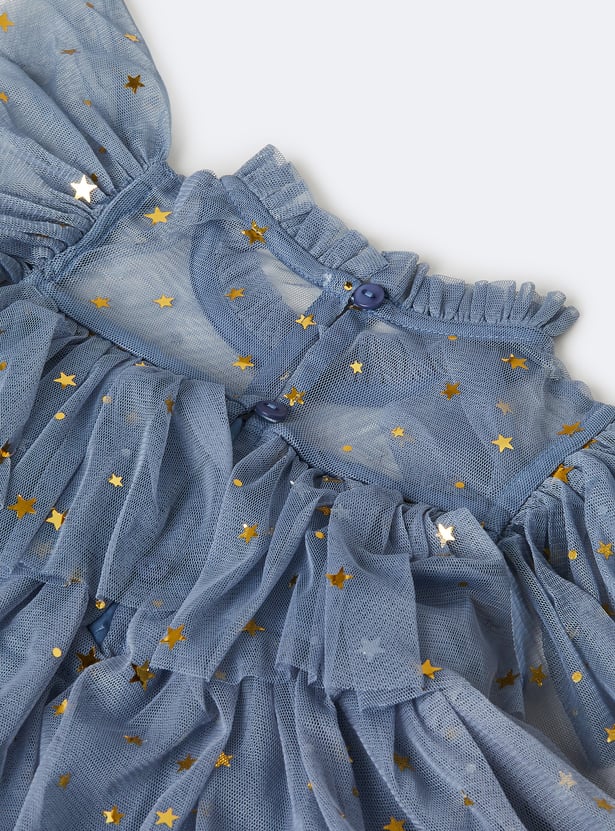 Girls Embellished Layered Dress