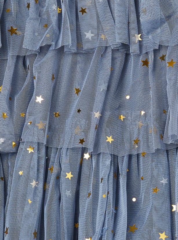 Girls Embellished Layered Dress