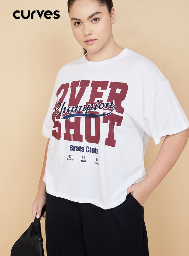 Women Printed Boxy Fit Sports T-shirt