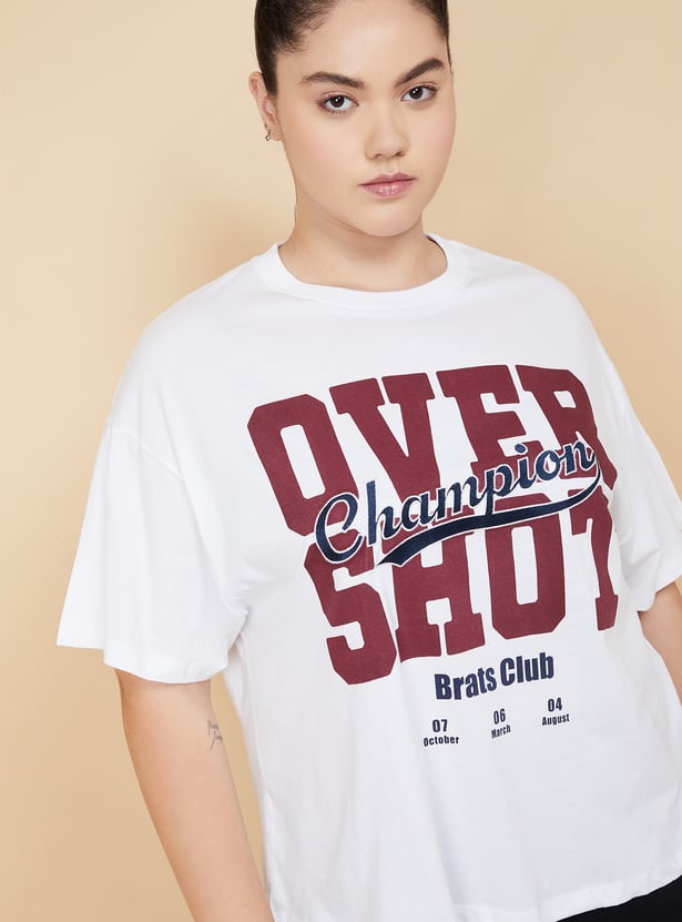 Women Printed Boxy Fit Sports T-shirt