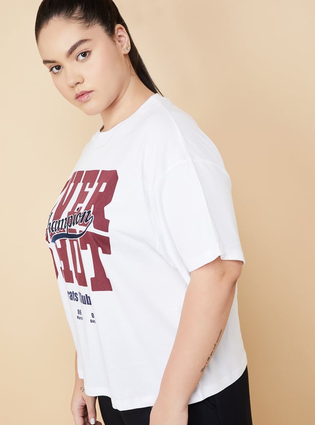Women Printed Boxy Fit Sports T-shirt
