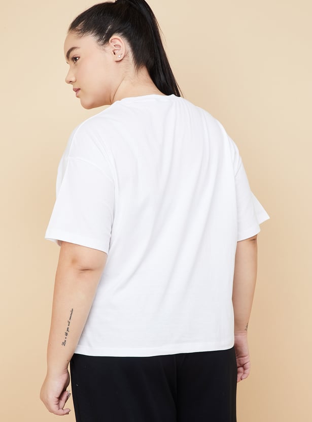 Women Printed Boxy Fit Sports T-shirt