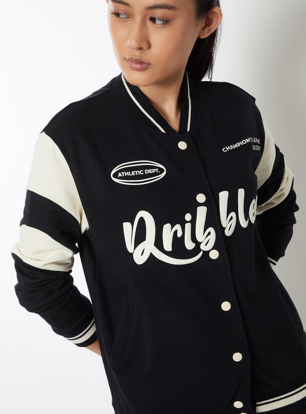 新品未開封 デプス deps VARSITY JACKET ブラック Lサイズ Buy Women Printed Boxy Fit Varsity Jacket Online at just Rs