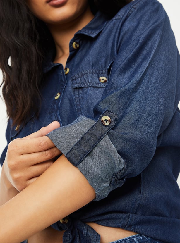 Women Washed Denim Shirt