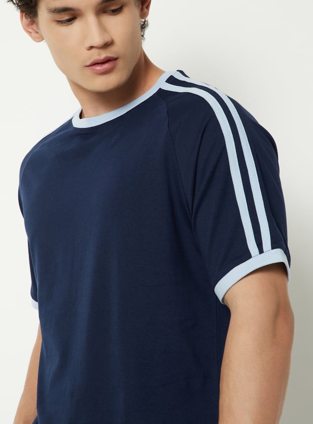 Men Side Taped Sports T-shirt