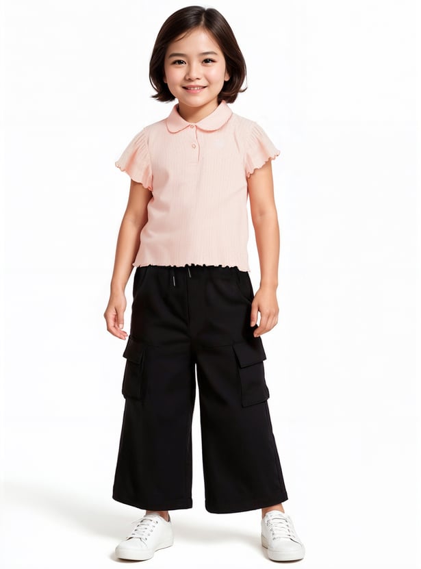 Girls Knit Polo T-shirt