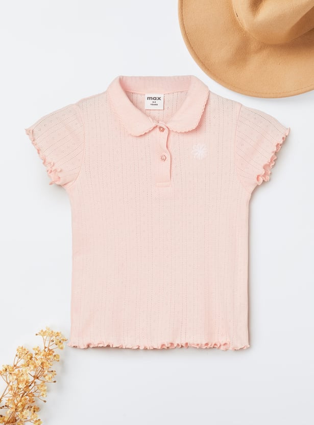 Girls Knit Polo T-shirt