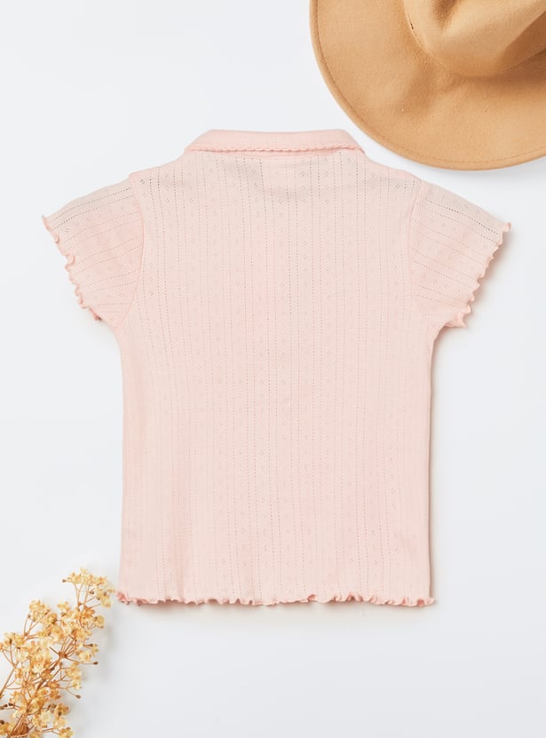 Girls Knit Polo T-shirt