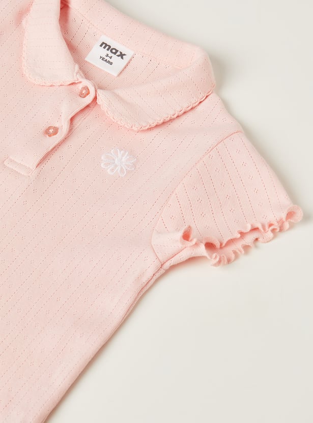 Girls Knit Polo T-shirt