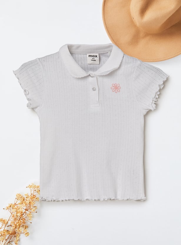 Girls Knit Polo T-shirt