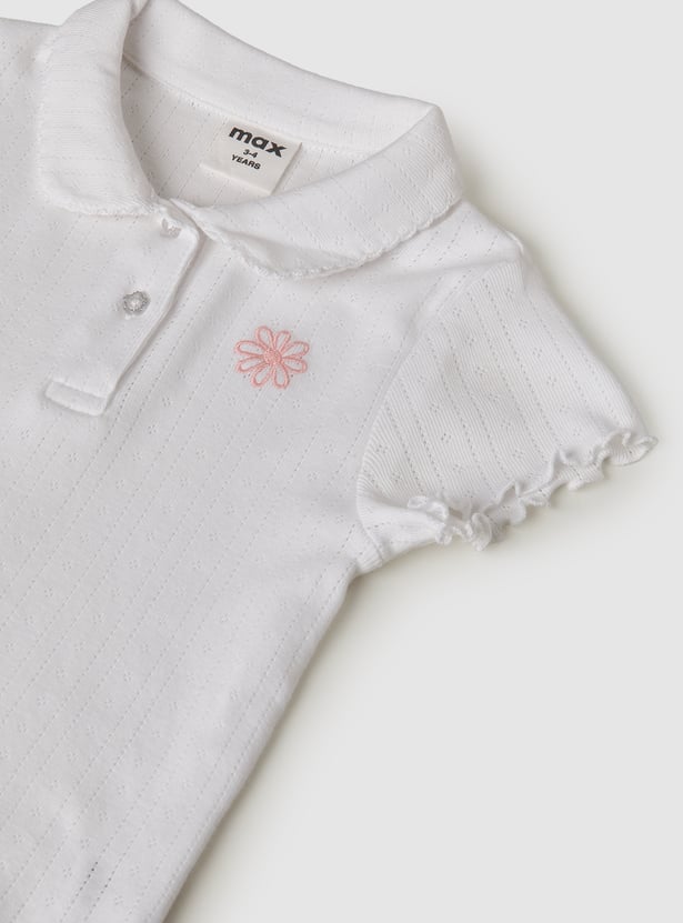 Girls Knit Polo T-shirt