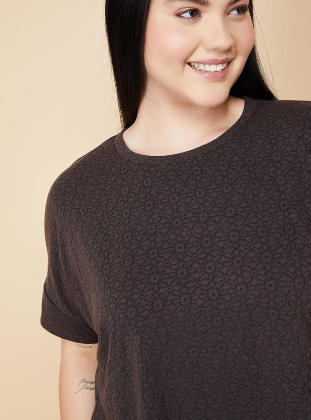 Women Floral Knitted Top