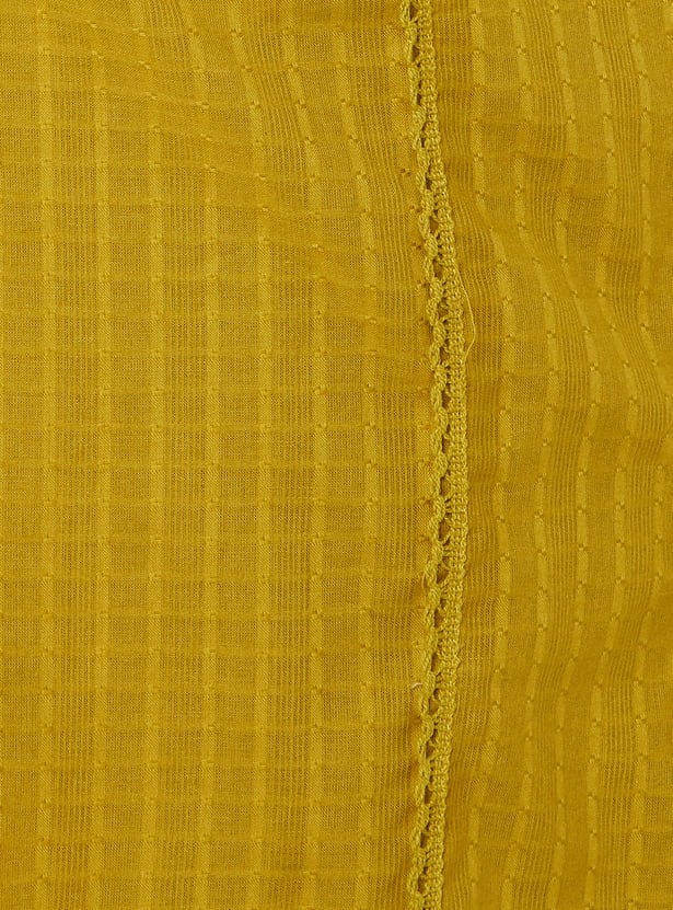 Women Woven Design Straight Kurta