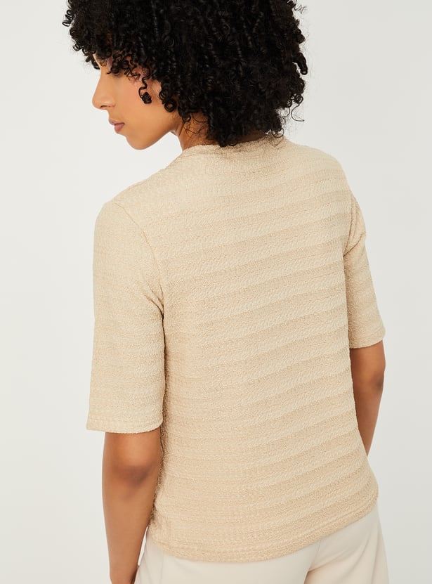 Women Textured T-shirt