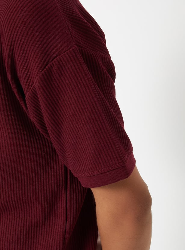 Boys Ribbed Polo T-shirt