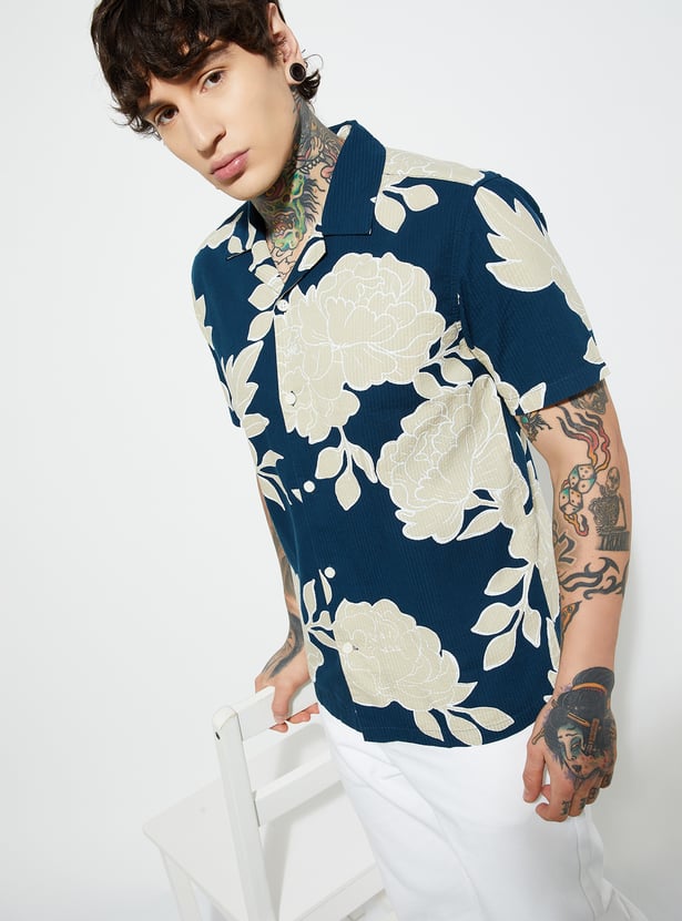 URB_N Men Floral Print Regular Fit Shirt