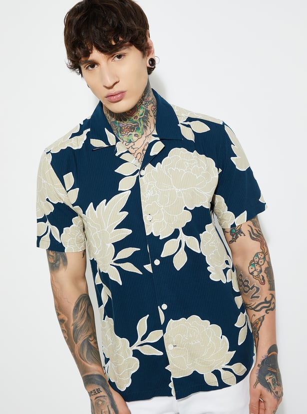URB_N Men Floral Print Regular Fit Shirt