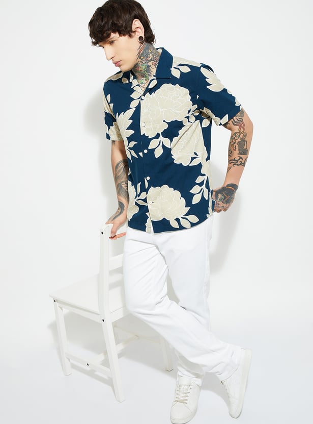 URB_N Men Floral Print Regular Fit Shirt