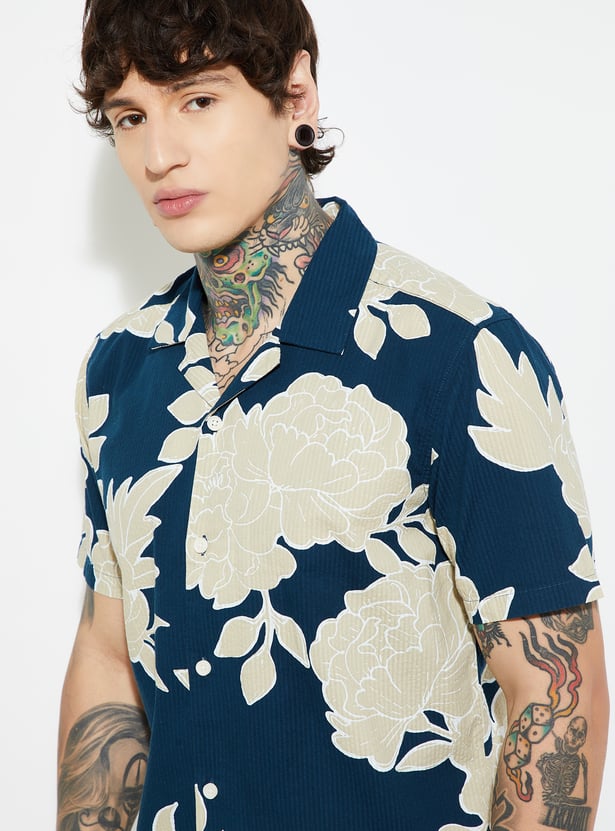 URB_N Men Floral Print Regular Fit Shirt