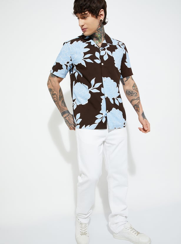 URB_N Men Floral Print Regular Fit Shirt