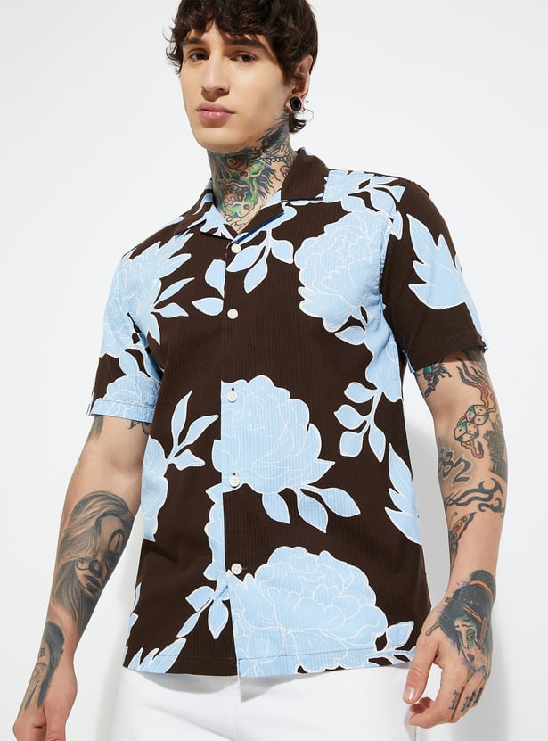 URB_N Men Floral Print Regular Fit Shirt
