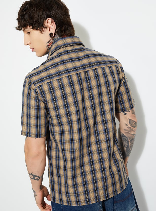 URB_N Men Checked Regular Fit Shirt
