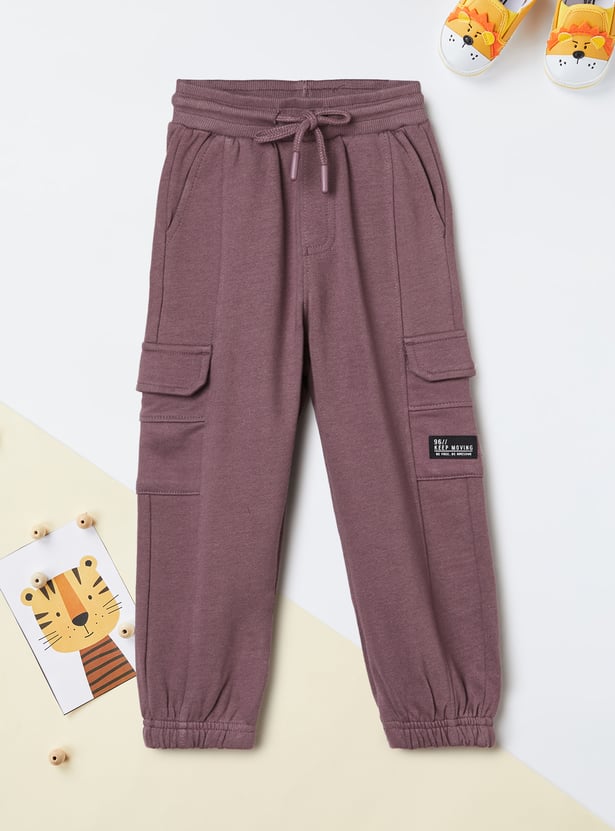 Boys Solid Cargo Joggers