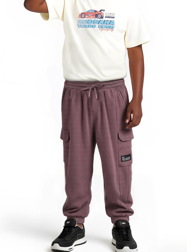 Boys Solid Cargo Joggers