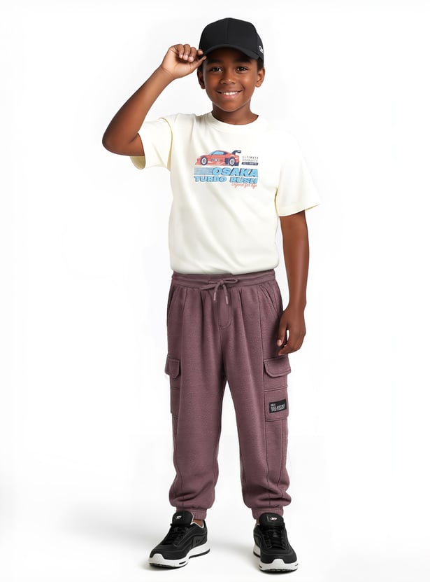 Boys Solid Cargo Joggers