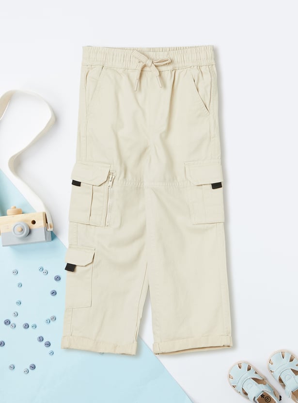 Boys Solid Cargo Trousers