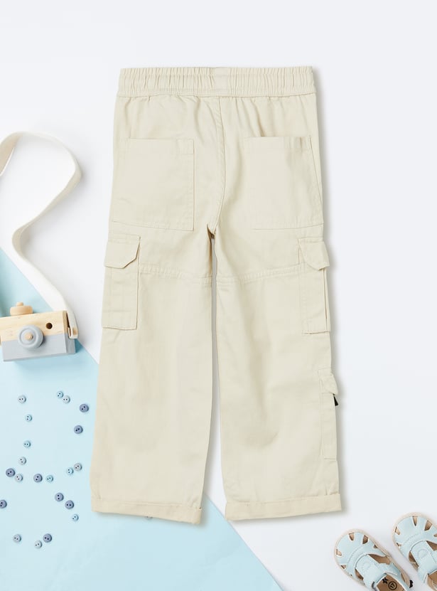 Boys Solid Cargo Trousers