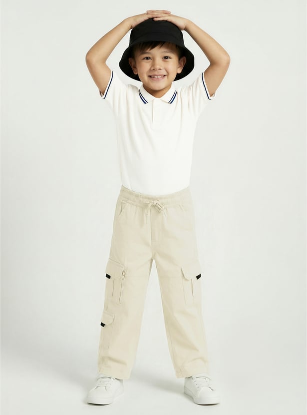 Boys Solid Cargo Trousers