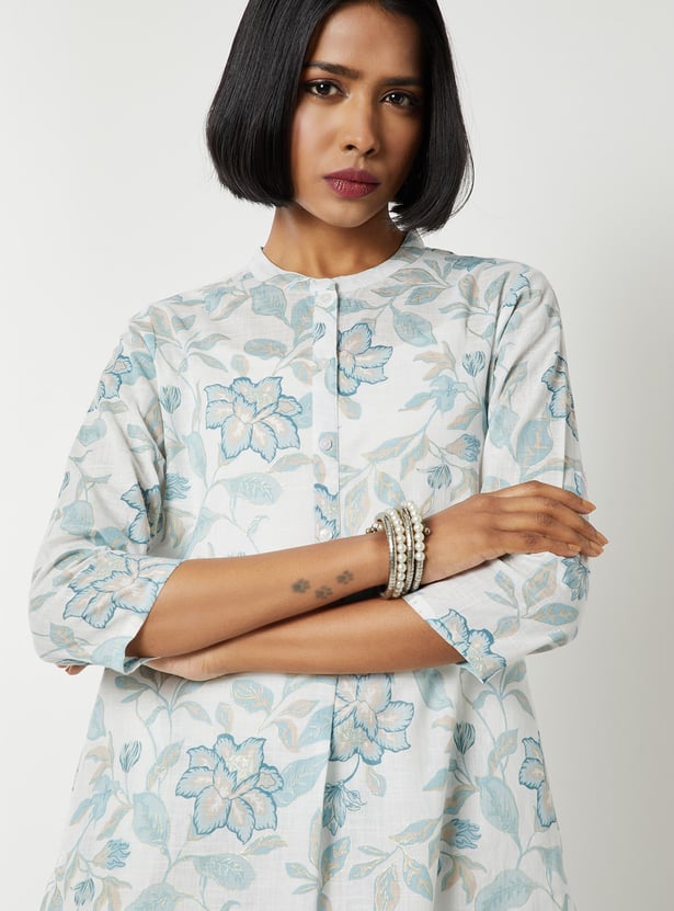 Women Floral Print A-line Kurta Set