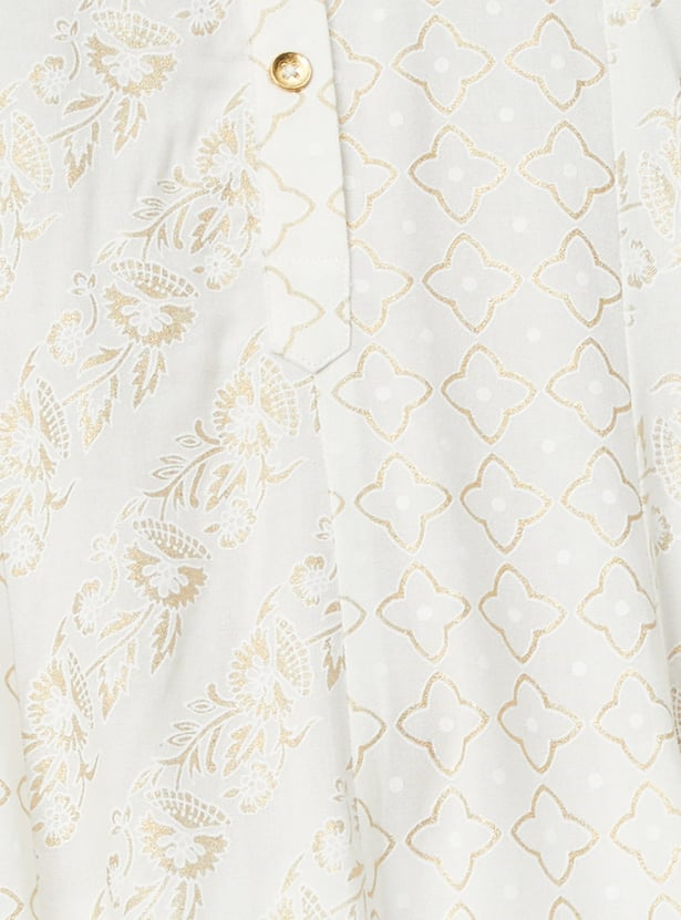 Women Foil Print Kalidar Kurta