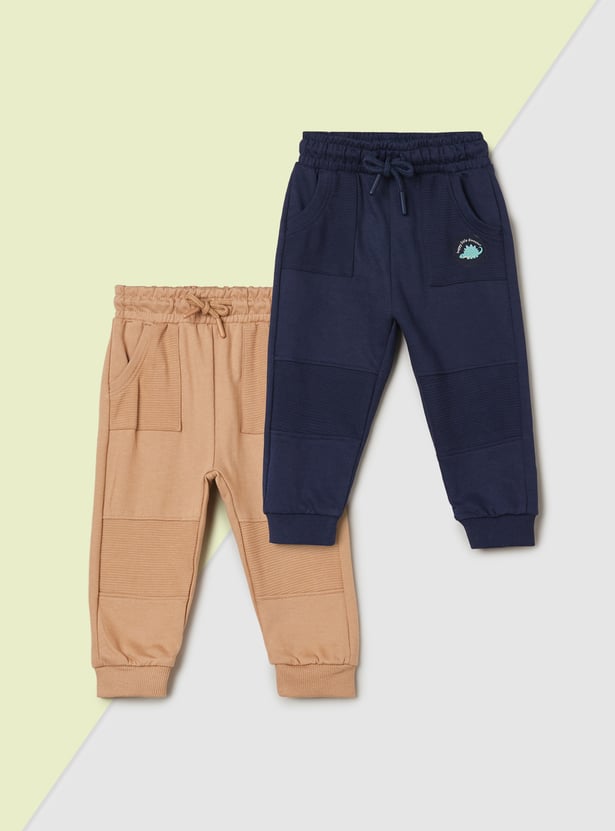 Boys Textured Joggers - Pack of 2