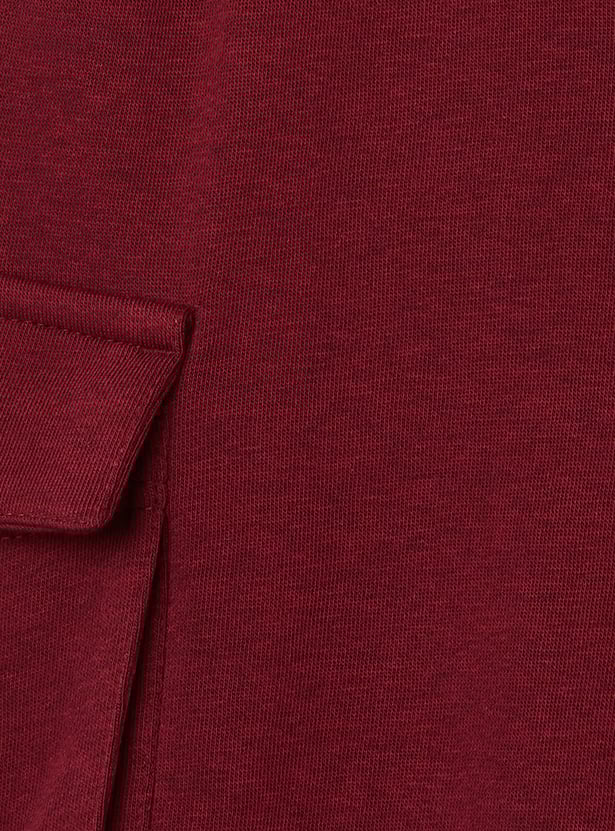 Girls Solid Cargo Track Pants