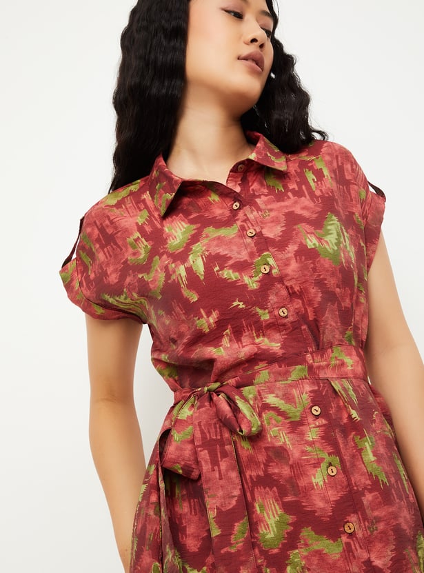 Women Printed Shirt Dress