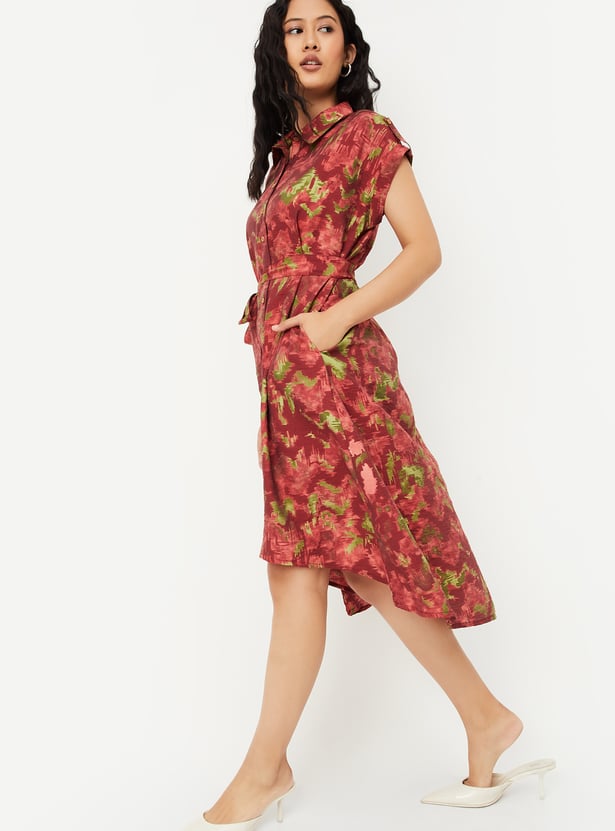 Women Printed Shirt Dress