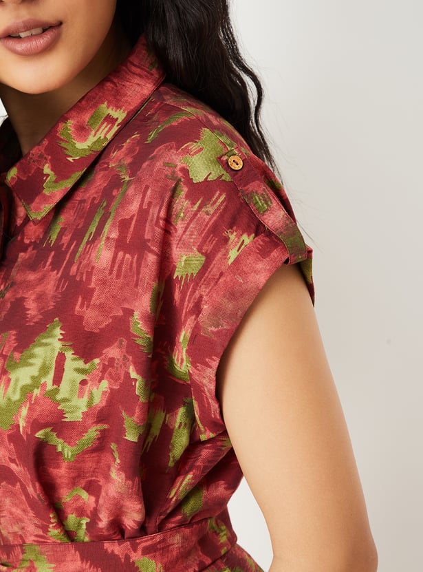 Women Printed Shirt Dress