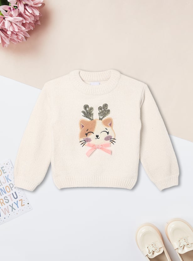 Girls Knit Sequins Sweater