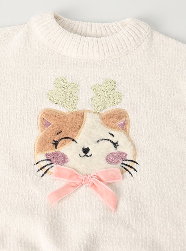 Girls Knit Sequins Sweater