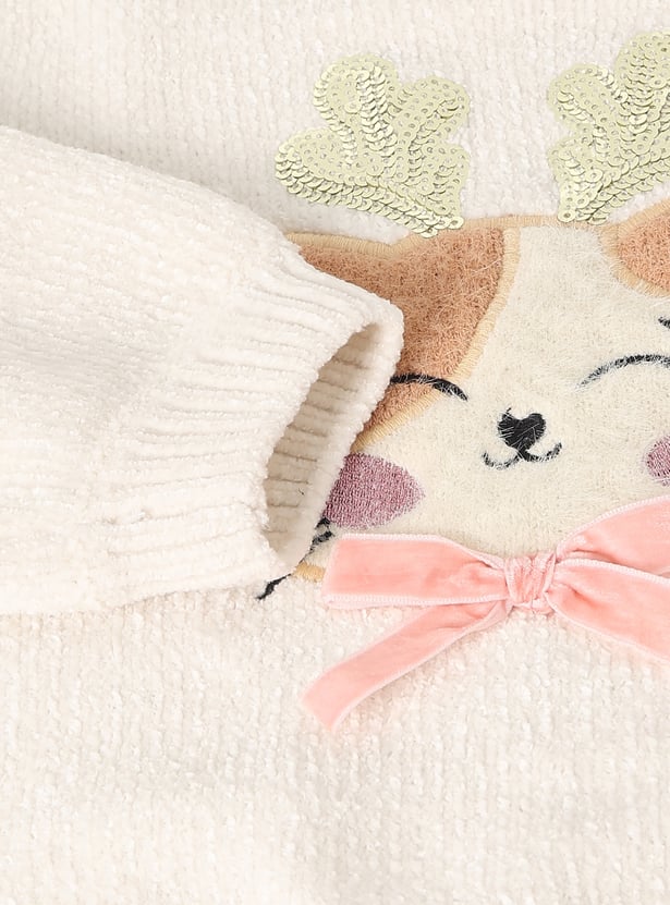 Girls Knit Sequins Sweater