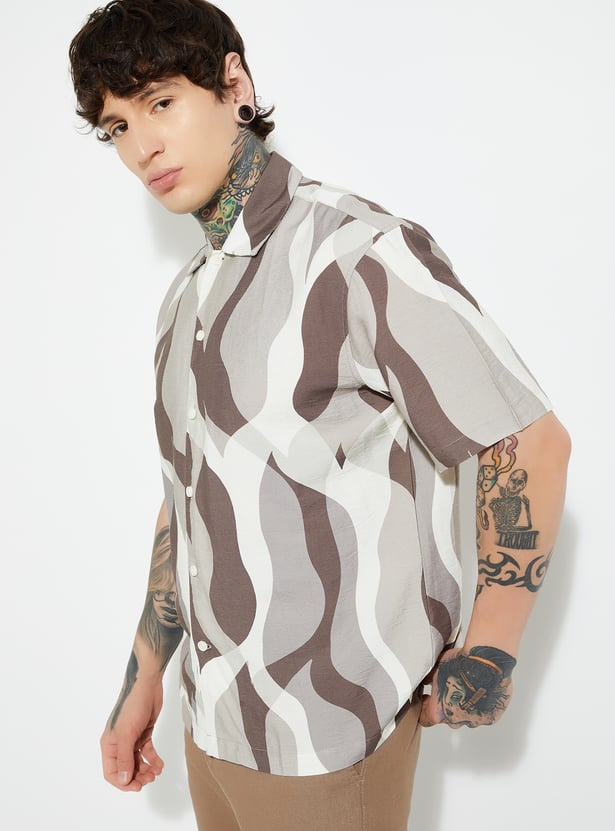 URB_N Men Printed Relaxed Fit Shirt