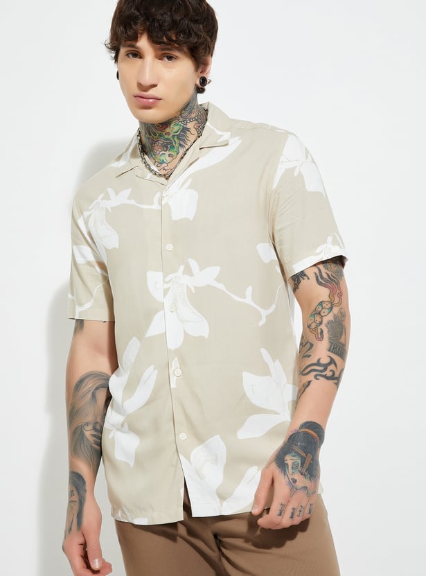 URB_N Men Floral Print Regular Fit Shirt