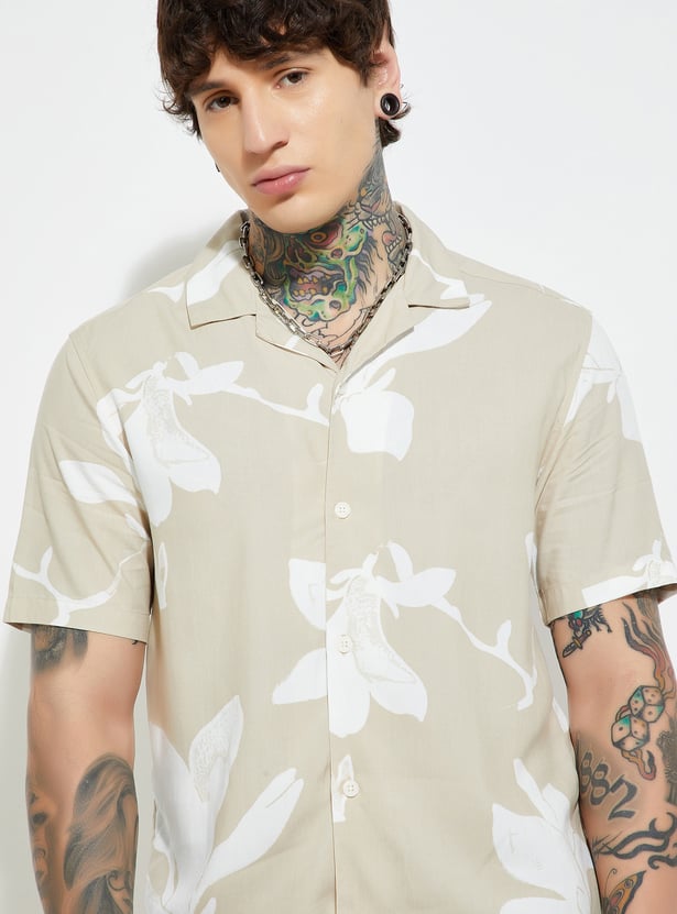URB_N Men Floral Print Regular Fit Shirt