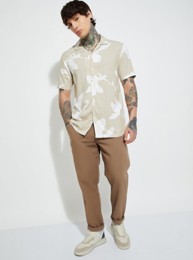 URB_N Men Floral Print Regular Fit Shirt