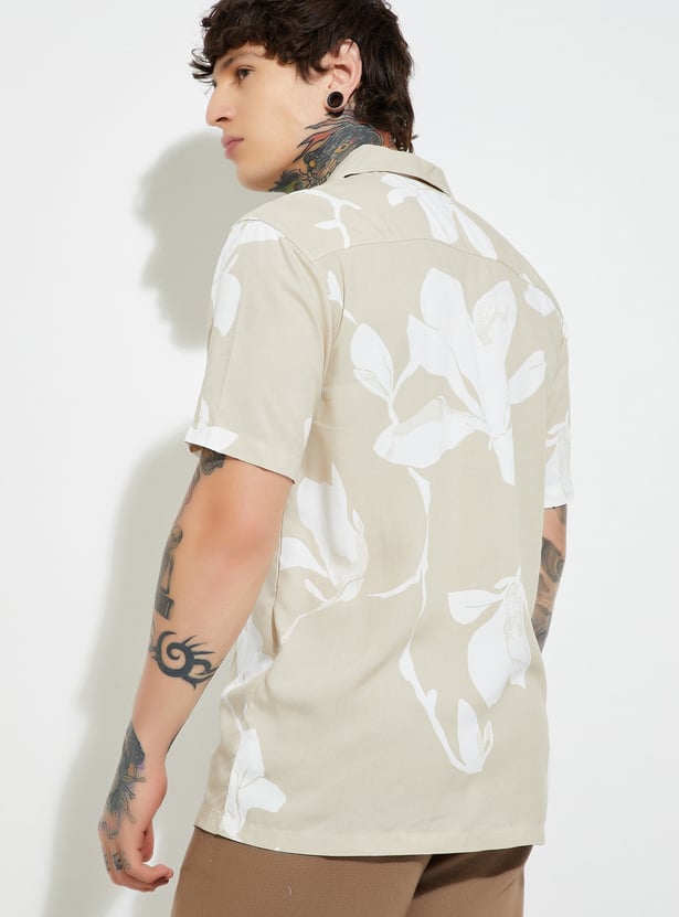 URB_N Men Floral Print Regular Fit Shirt