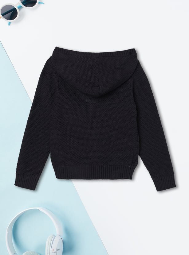 Boys Embroidered Hooded Sweater