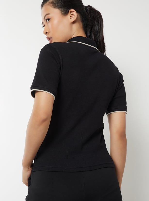 Women Knit Sports Polo T-shirt