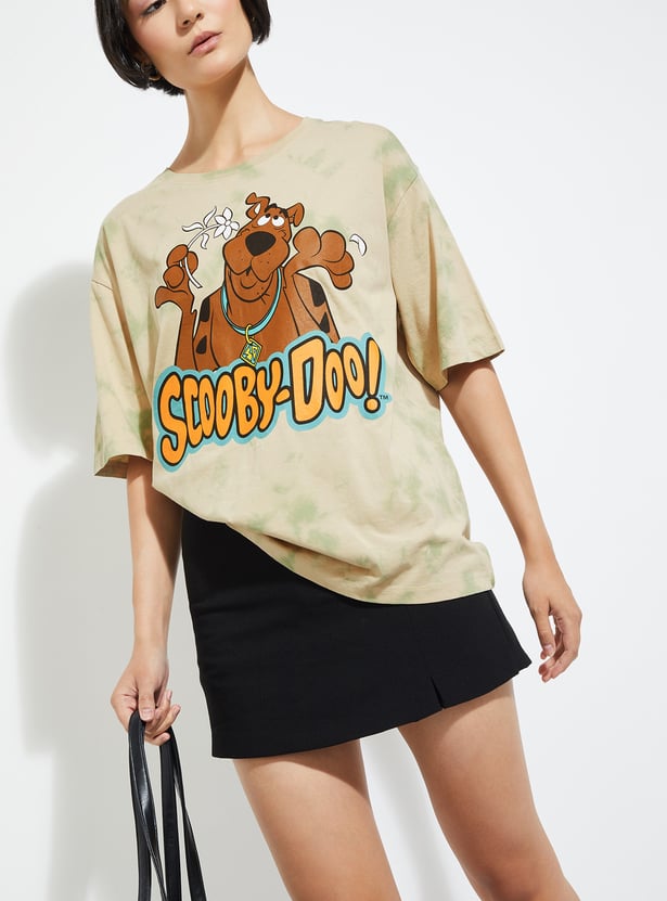 ALAYA F x URB_N Women Scooby Doo Print Oversized T-shirt